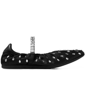 Jimmy Choo Jade Leather Ballets - White