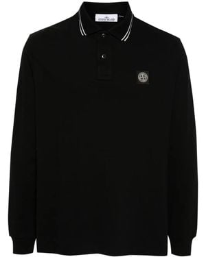 Stone Island Polo Shirt With Logo - Black