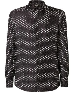 Fendi Printed Silk Shirt - Black