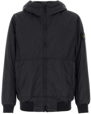 Stone Island Logo Nylon Blouson Jacket - Blue
