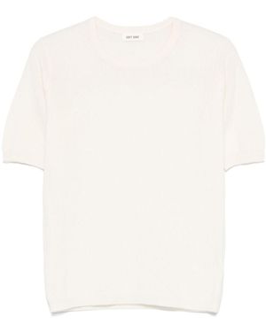 Soft Goat Cashmere Crewneck Top - White