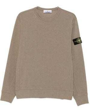 Stone Island Cotton Crewneck Sweatshirt - Natural