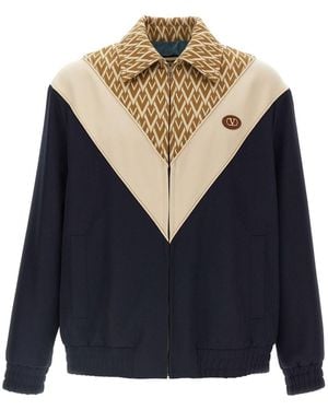 Valentino Toute La V Wool Jacket - Blue