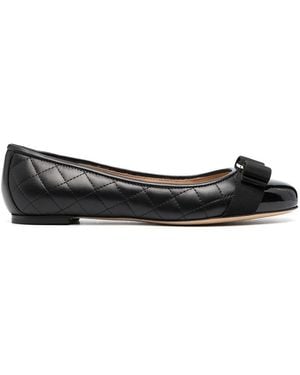 Ferragamo Ballerina Vara Quilted - Nero