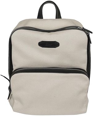 Brioni Via Veneto Canvas Backpack - Natural