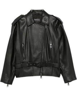Emporio Armani Leather Jacket - Black