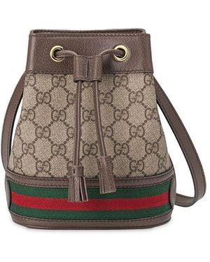 Gucci Mini Borsa A Secchiello Ophidia - Marrone