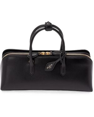 Alaïa Delta Medium Leather Handbag - Black