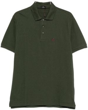 Etro Logo Cotton Polo Shirt - Green