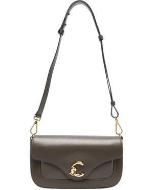 Coccinelle Logo-Plaque Leather Shoulder Bag By - White