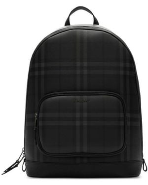 Burberry Check Backpack - Black