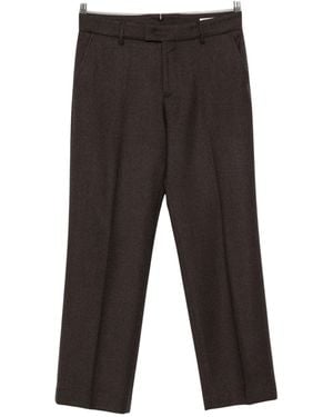 Berwich Pressed-Crease Belt-Loop Pants - Black