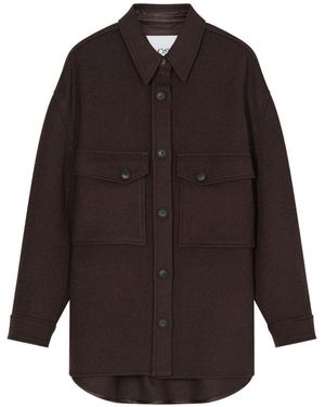 Closed Wool Blend Oversized Shirt - Purple