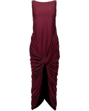 Loewe Draped Long Dress - Purple
