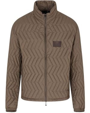 Emporio Armani Quilted Down Jacket - Brown