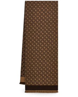 Ferragamo Gancini Wool Scarf - Brown