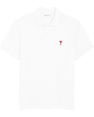 Ami Paris Ami De Coeur Cotton Polo Shirt - White