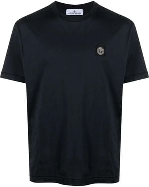 Stone Island Logo Cotton T-Shirt - Black