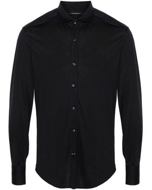 Brunello Cucinelli Silk And Cotton Blend Shirt - Blue