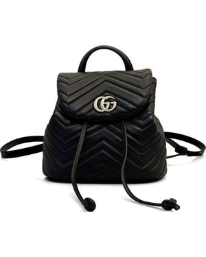 Gucci Gg Marmont Leather Backpack - Black