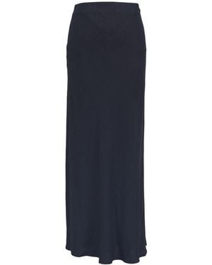 Brunello Cucinelli Linen Blend Long Skirt - Blue
