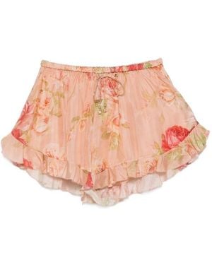Zimmermann Roselight Silk Shorts - Pink