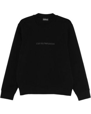 Emporio Armani Logo Cotton Sweatshirt - Black