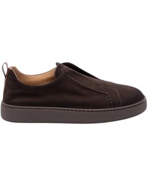 Santoni Sneakers Slip-On Victory - Marrone