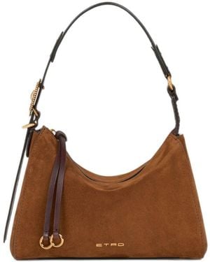 Etro Small Leather Hobo Bag - Brown