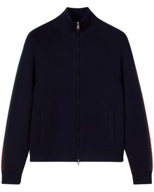 Gucci Wool Zip-Up Jacket - Blue