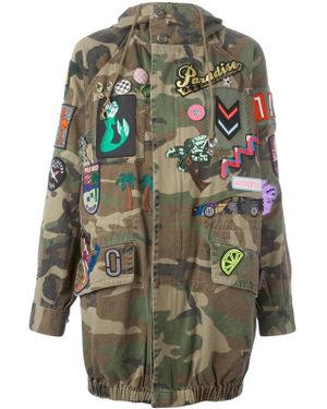 Marc Jacobs Embellished Camouflage Parka - Green