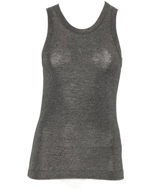 Brunello Cucinelli Metallic-effect Sleeveless Top - Grey