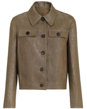 Brunello Cucinelli Linen Cropped Jacket - Green