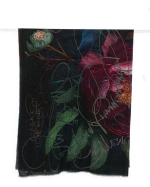 Faliero Sarti Memento Print Wool Stole - Black