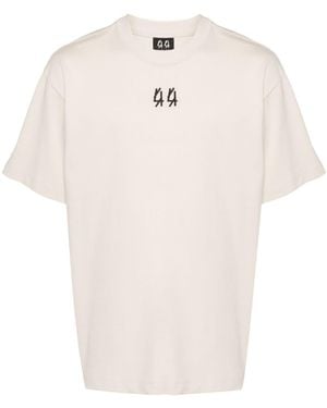 44 Label Group T-shirt In Cotone Con Logo - White