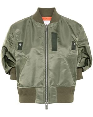 Sacai Bomber A Maniche Corte - Verde