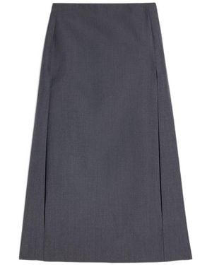 Jil Sander Wool Long Skirt - Grey