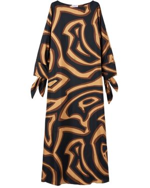 PUCCI Kaftano Di Seta Stampata - Marrone