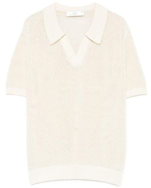 DUNST Cotton And Linen Polo Shirt - White