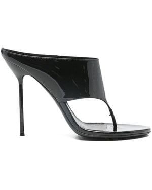 Paris Texas Lidia Leather Thong Sandals - Black