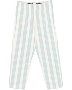 forte_forte Striped Drawstring Trousers - White