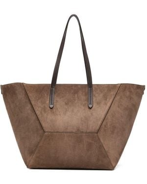 Brunello Cucinelli Leather Tote Bag - Brown