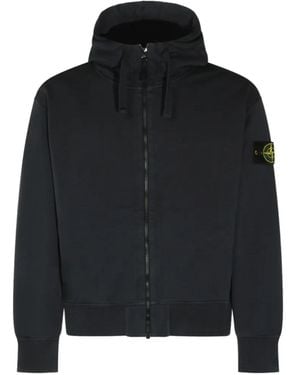 Stone Island Zip-Up Sweatshirt - Black