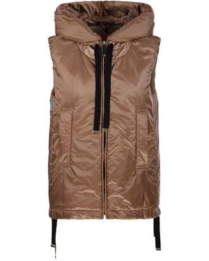 Max Mara Water-Repellent Padded Canvas Hooded Gilet - Brown