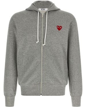 COMME DES GARÇONS PLAY Cotton Zipped Hoodie - Grey
