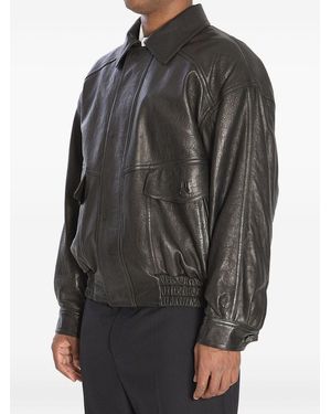Saint Laurent Leather Jacket - Grey