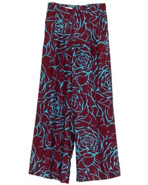 Dries Van Noten Pila Wide-Leg Trousers - Purple