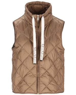 Max Mara Quilted Down Vest - Brown