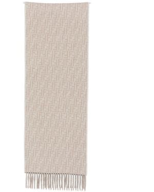 Fendi Ff Wool Scarf - White