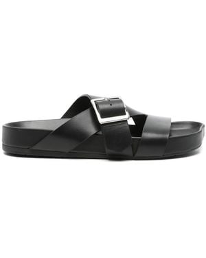 Loewe Ease Buckle Leather Sandals - Black